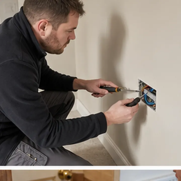 Illustrative electrician tools and testing kit