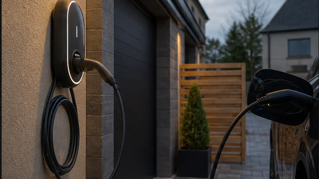 Finished ev charger installation electrical work